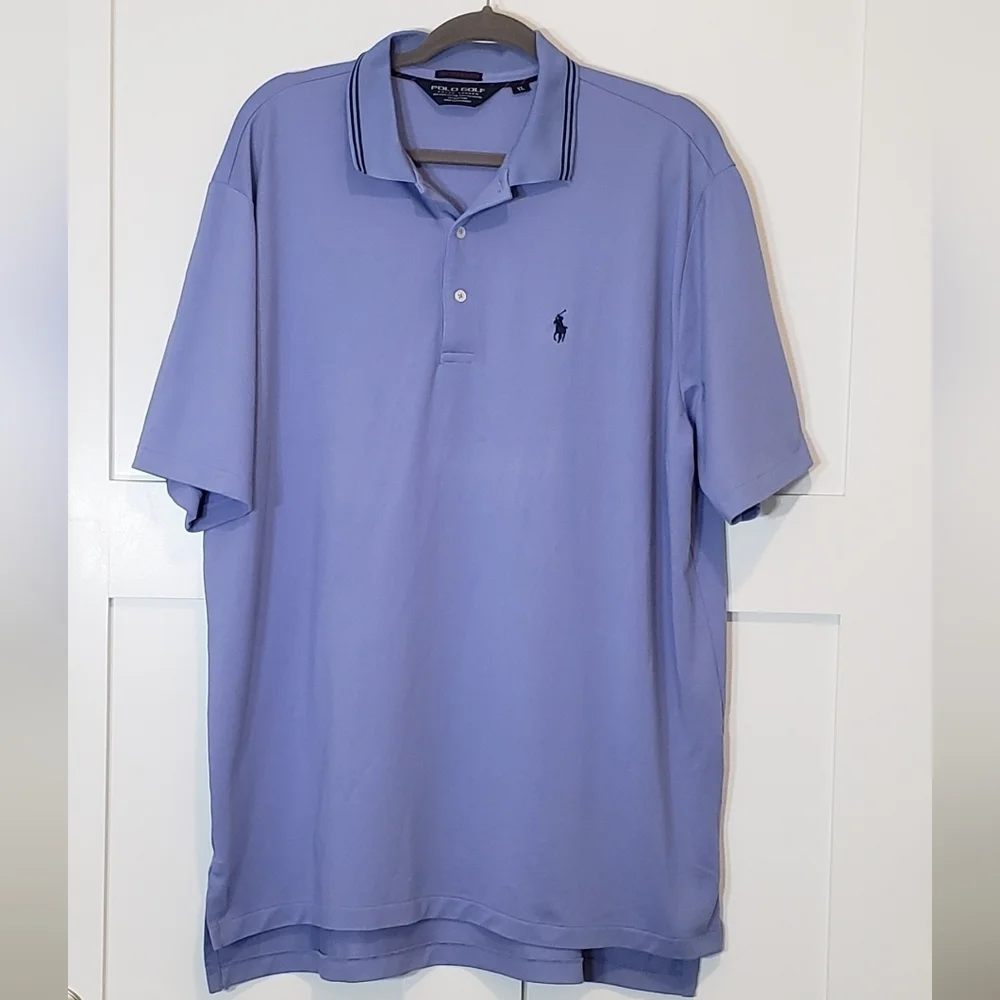Polo Ralph Lauren Golf Performance Polo Shirt XL Stretch Blue Purple Per…